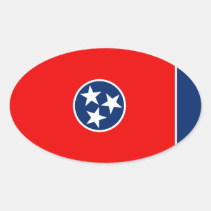 Entwurf der Tennessee-Staatsflagge Ovaler Aufkleber