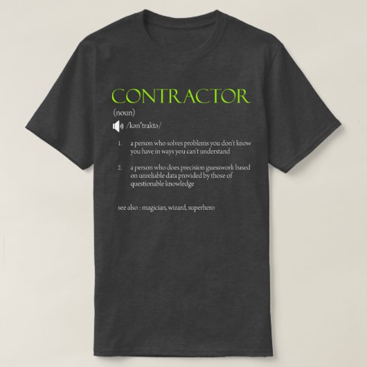 Entwurf der Vertragsdefinition T-Shirt (Design vorne)