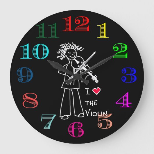 Entwurf der Violinuhr Große Wanduhr (Vorderseite)