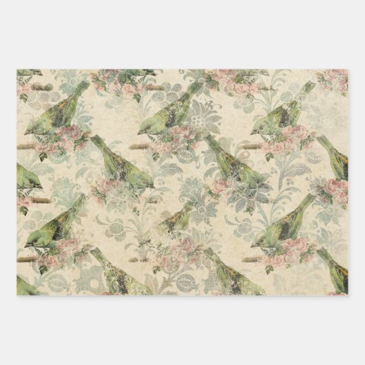 Entwurf der Vogelserie fünf Geschenkpapier Set (Vorderseite)