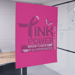 Entwurf des Bewusstseins für den rosa Power-Brustk Poster