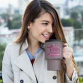 Entwurf des Bewusstseins für den rosa Power-Brustk Reisebecher