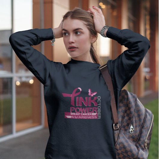 Entwurf des Bewusstseins für den rosa Power-Brustk Sweatshirt