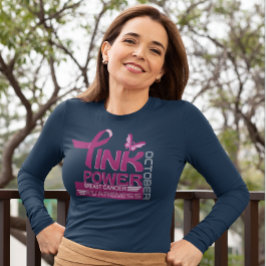 Entwurf des Bewusstseins für den rosa Power-Brustk T-Shirt