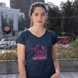 Entwurf des Bewusstseins für den rosa Power-Brustk T-Shirt