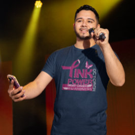 Entwurf des Bewusstseins für den rosa Power-Brustk T-Shirt