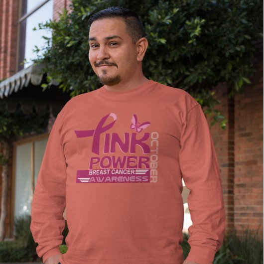 Entwurf des Bewusstseins für den rosa Power-Brustk T-Shirt