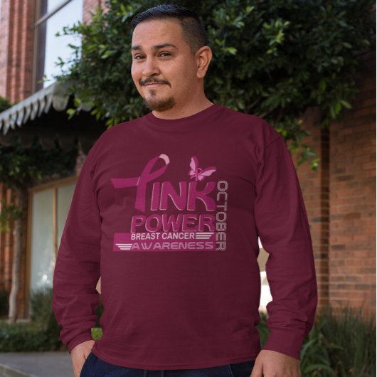 Entwurf des Bewusstseins für den rosa Power-Brustk T-Shirt