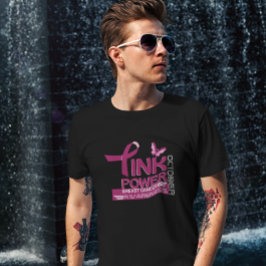 Entwurf des Bewusstseins für den rosa Power-Brustk T-Shirt