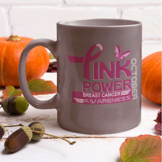 Entwurf des Bewusstseins für den rosa Power-Brustk Zweifarbige Tasse