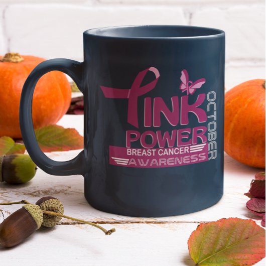 Entwurf des Bewusstseins für den rosa Power-Brustk Zweifarbige Tasse
