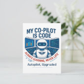 Entwurf des Co-Pilot-Codes für künstliche Intellig Postkarte (Stehend Vorderseite)