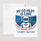Entwurf des Co-Pilot-Codes für künstliche Intellig Postkarte (Vorne/Hinten)