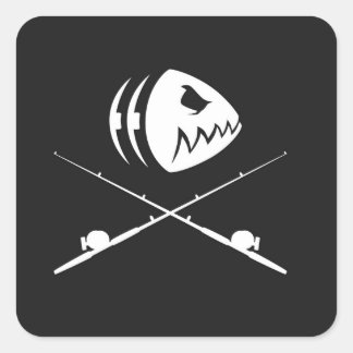 Entwurf des Fischschädels Quadratischer Aufkleber