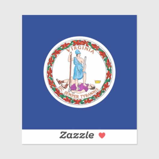 Entwurf des Flaggenstaates Virginia Aufkleber (Blatt)