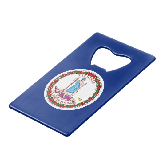 Entwurf des Flaggenstaates Virginia Kreditkartenflaschenöffner (Rückseite Schrägansicht)