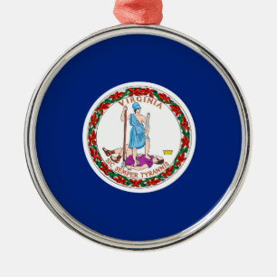 Entwurf des Flaggenstaates Virginia Ornament Aus Metall