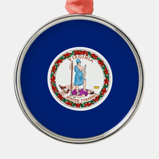 Entwurf des Flaggenstaates Virginia Ornament Aus Metall (Vorne)