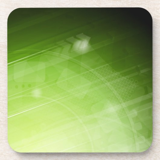 Entwurf des grünen Lichtes in der High-Techen Art Getränkeuntersetzer (Vorderseite)