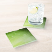 Entwurf des grünen Lichtes in der High-Techen Art Glasuntersetzer (Schrägansicht)