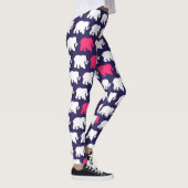 Entwurf des Marineblaus und der rosa Elefanten Leggings (Rechts)