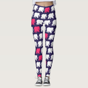 Entwurf des Marineblaus und der rosa Elefanten Leggings
