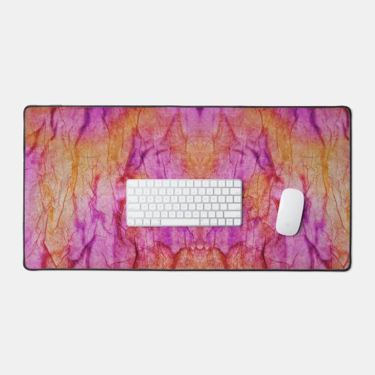 Entwurf des orangen und rosa Gewebes Schreibtischunterlage (Tastatur & Maus)