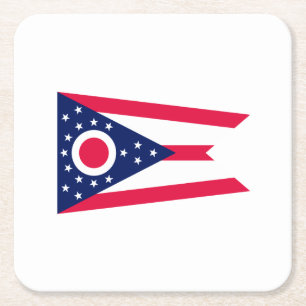 Entwurf des Staatsflagges Ohio Rechteckiger Pappuntersetzer