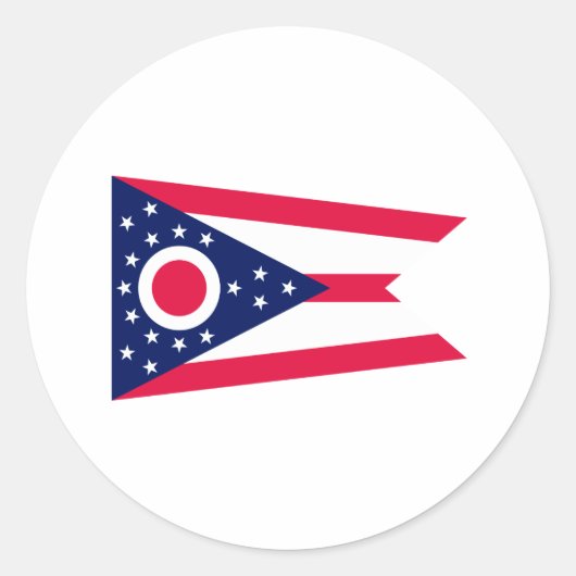 Entwurf des Staatsflagges Ohio Runder Aufkleber (Vorderseite)