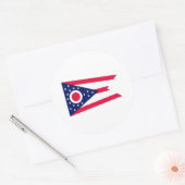 Entwurf des Staatsflagges Ohio Runder Aufkleber (Umschlag)