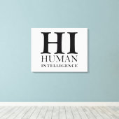 Entwurf des typografischen Konzepts Mensch gegen K Leinwanddruck (Insitu (Holzboden))