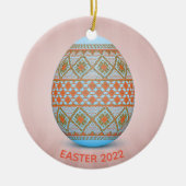 Entwurf des ukrainischen Ostereis (Pysanka) Keramik Ornament (Vorne)