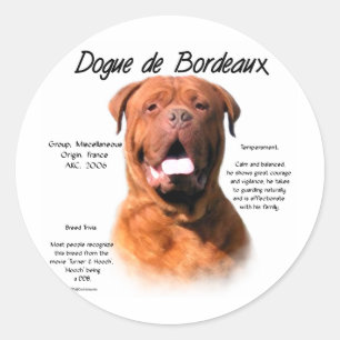 Entwurf Dogue de Bordeaux History Runder Aufkleber