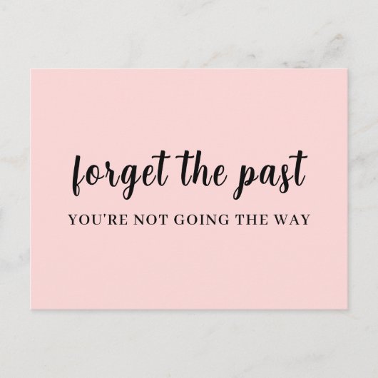 Entwurf 'Don't Look Back Peachy Pink' Postkarte (Vorderseite)