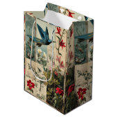 Entwurf einer botanischen Collage Mittlere Geschenktüte (Vorderseite Schrägansicht)