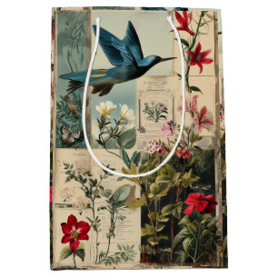 Entwurf einer botanischen Collage Mittlere Geschenktüte