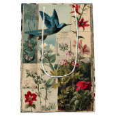 Entwurf einer botanischen Collage Mittlere Geschenktüte (Rückseite)