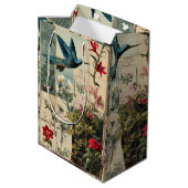Entwurf einer botanischen Collage Mittlere Geschenktüte (Rückseite Schrägansicht)