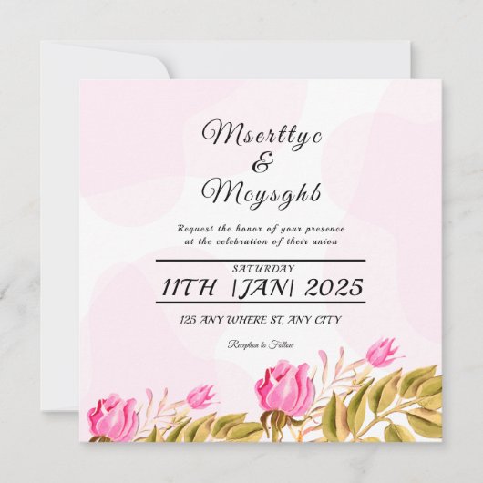 Entwurf einer Einladungskarte für Hochzeiten Einladung (Vorderseite)