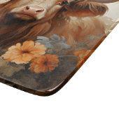Entwurf einer floralen Highland Cow-Serie 2 Schneidebrett (Ecke)
