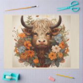 Entwurf einer floralen Highland Cow-Serie 4 Seidenpapier (Basteln)