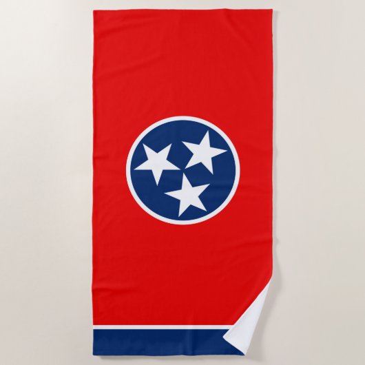 Entwurf einer Tennessee-Staatsflagge Strandtuch (Vorderseite)