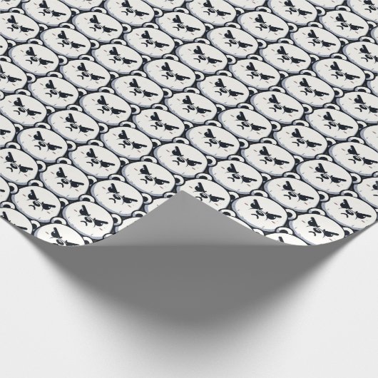 Entwurf eines angroven Polar-Bären Geschenkpapier (Ecke)