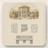 Entwurf eines Anwesens mit Innenplänen Getränkeuntersetzer (Vorderseite)