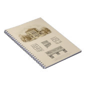 Entwurf eines Anwesens mit Innenplänen Notizblock (Rechte Seite)