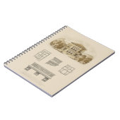 Entwurf eines Anwesens mit Innenplänen Notizblock (Linke Seite)