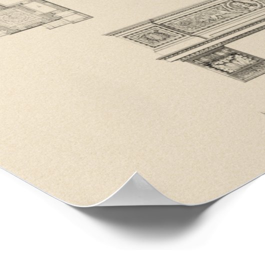 Entwurf eines Anwesens mit Innenplänen Poster (Ecke)