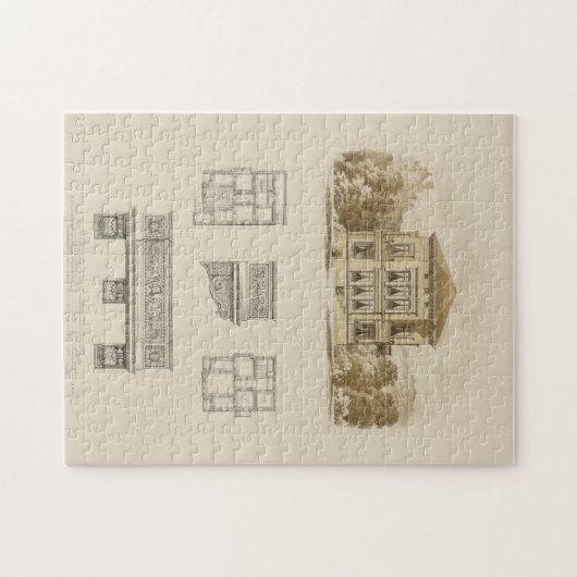 Entwurf eines Anwesens mit Innenplänen Puzzle (Horizontal)