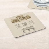 Entwurf eines Anwesens mit Innenplänen Rechteckiger Pappuntersetzer (angewinkelt)