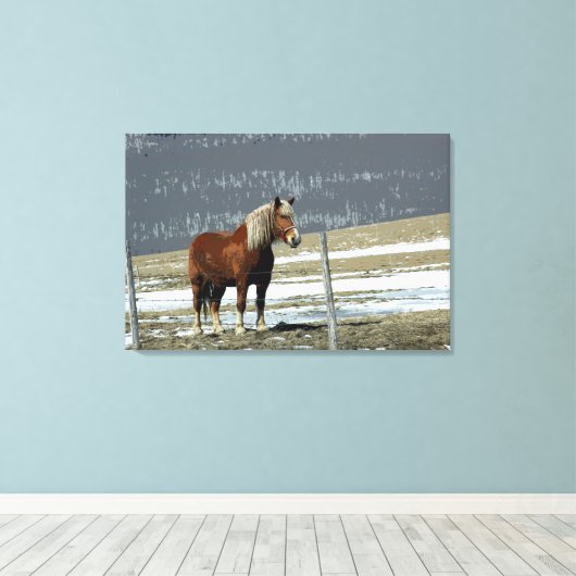 Entwurf eines belgischen Pferdes in der Leinwand P (Insitu (Holzboden))